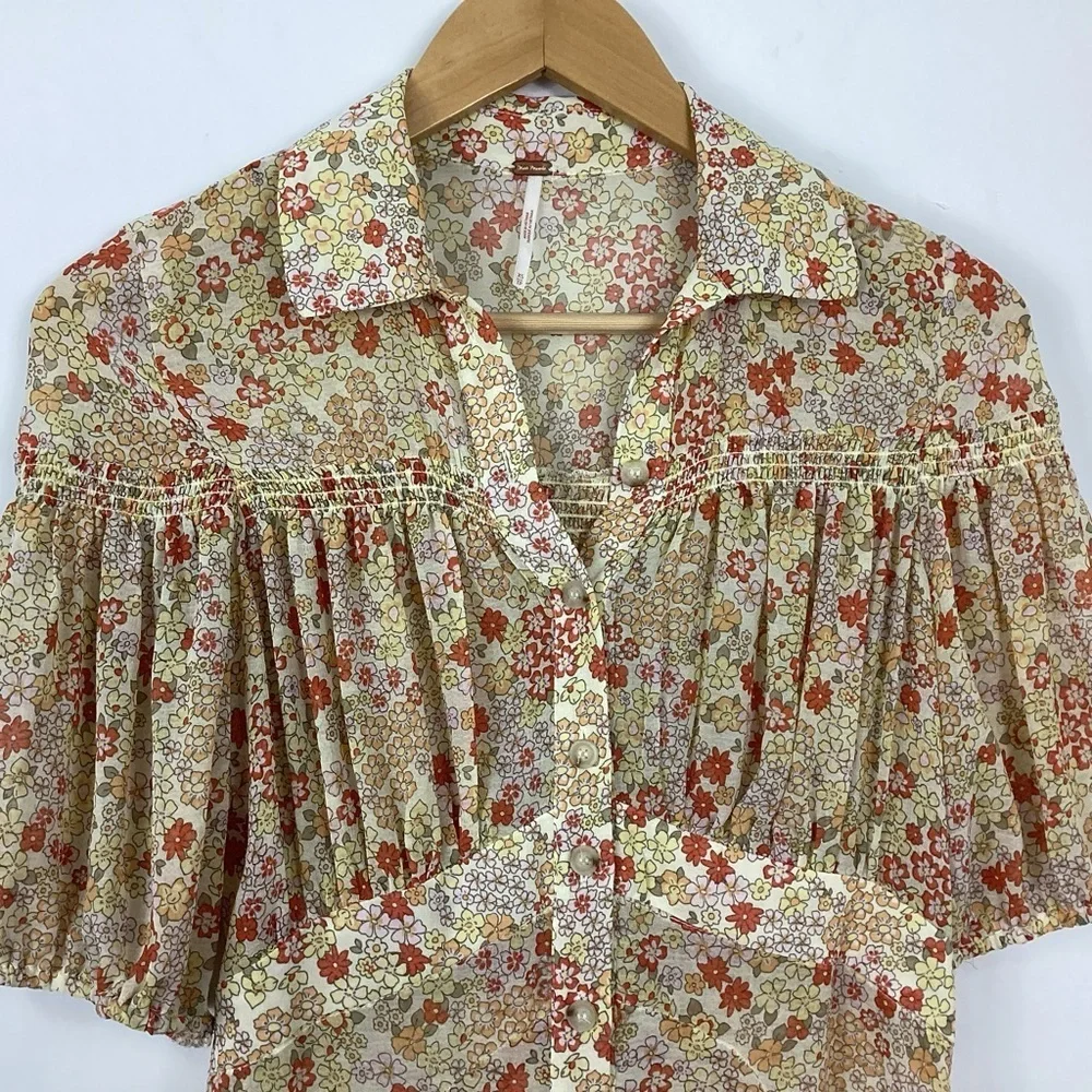 Free People Bonnie Mini Dress In Tea Combo Size XS